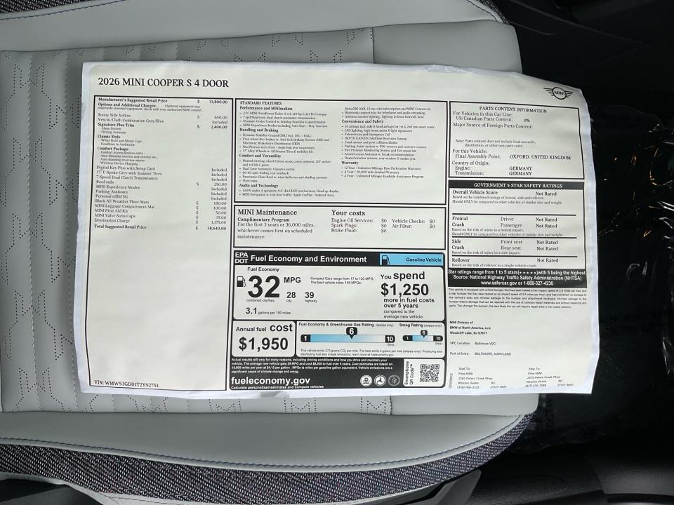 2026 MINI 4 DOOR SIGNATURE PLUS